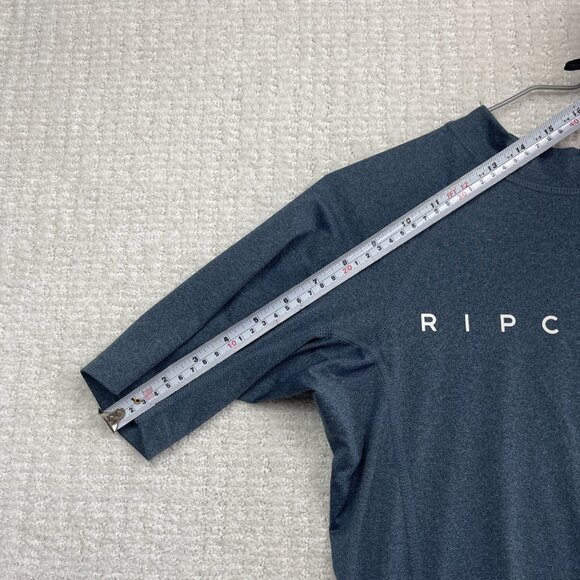 Rip Curl Dawn Patrol Rash Guard Men Sz M Blue Short Sleeve Surf Shirt UPF 50+ - Picture 10 of 12